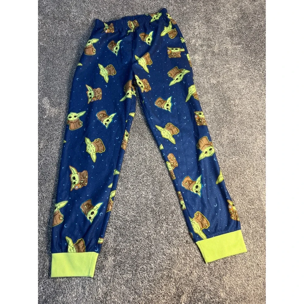 Star Wars Mandalorian Baby Yoda Grogu Boys Pajama Pants Navy Blue Size 10/12 L